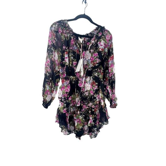 LoveShackFancy Popover Dress V Neck Floral Dress Midnight Muse Size S NWT - Picture 5 of 12